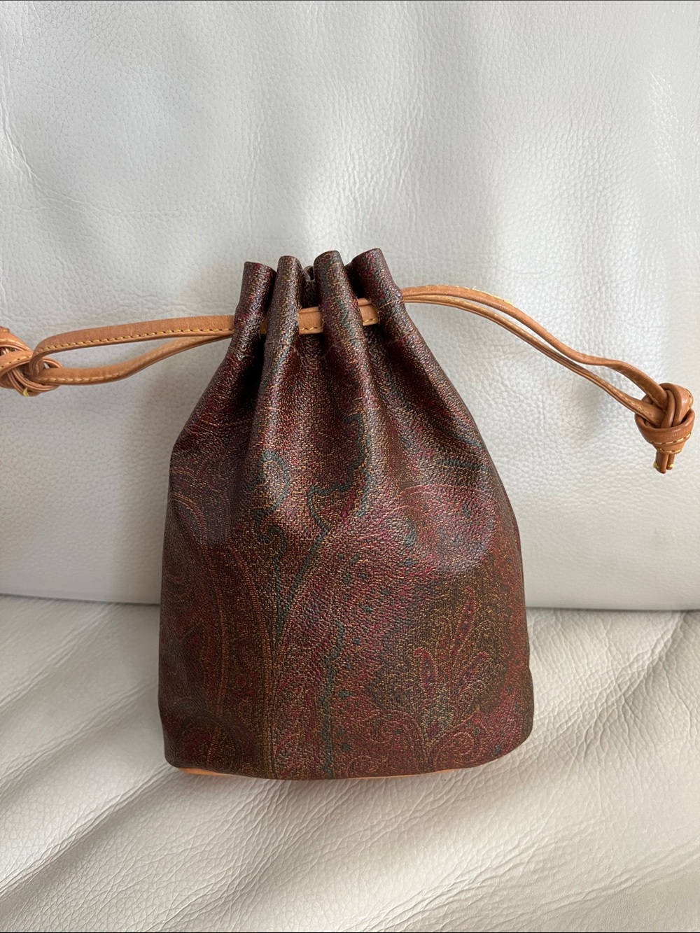 Etro Drawstring Bucket Bag Pouch in Classic  Paisley